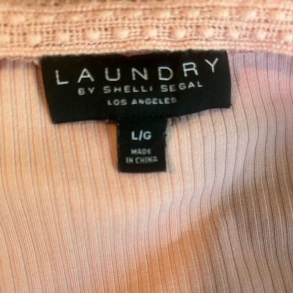 Laundry by Shelli Segal Salmon V-neck sleeveless tiered dress, size L - Picture 4 of 5